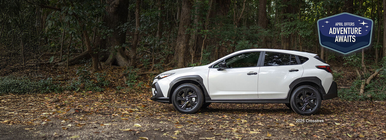 Crosstrek near hiking trail.